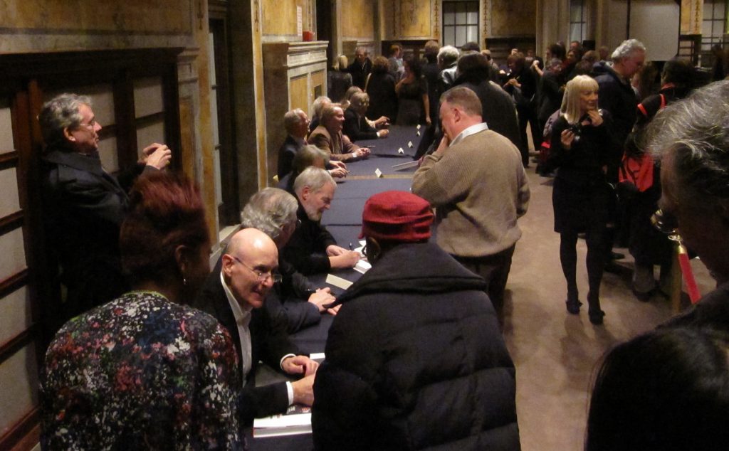Photo of the book-signing tables at the 2010 NYPL National Lampoon event.